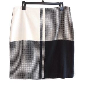 Talbots Black and Ivory Checkered Skirt